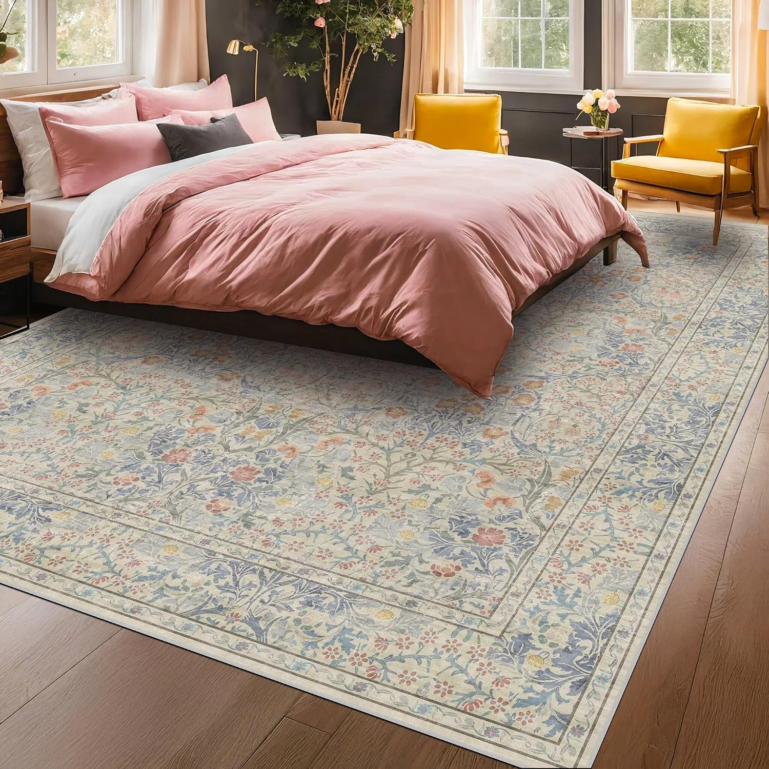 Beige Blue, a vintage washable rug by HazoHaus