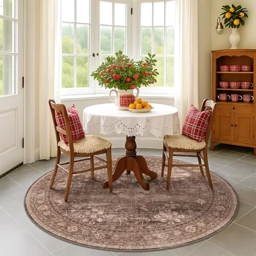 Brown, a vintage washable rug by HazoHaus