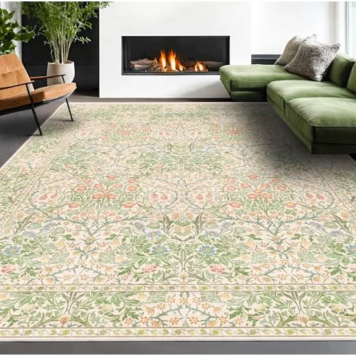 Garden Green, a vintage washable rug by HazoHaus